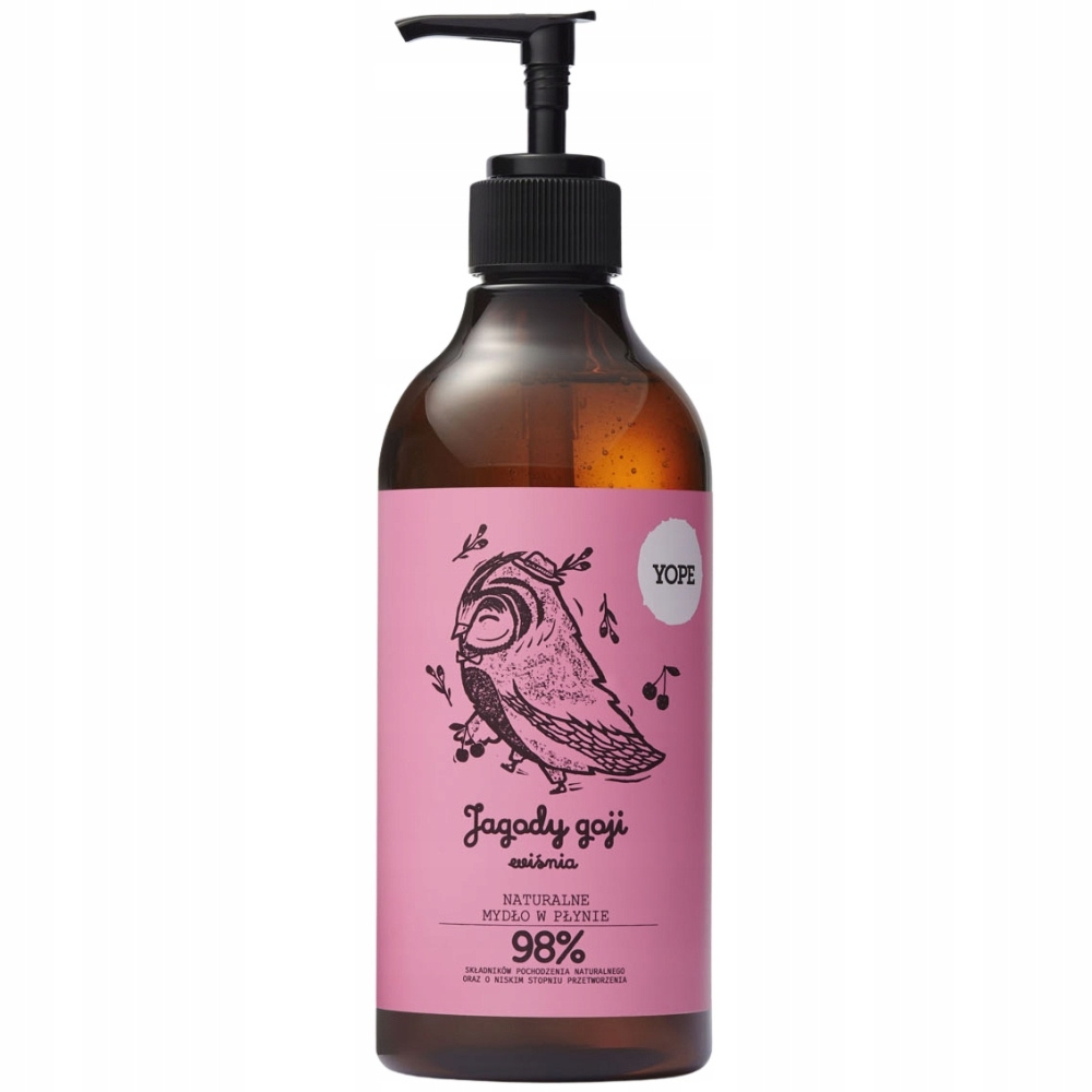 Yope Naturalne Mydło w Płynie Do Rąk Nawilżające Jagody Goji i Wiśnia 500ml