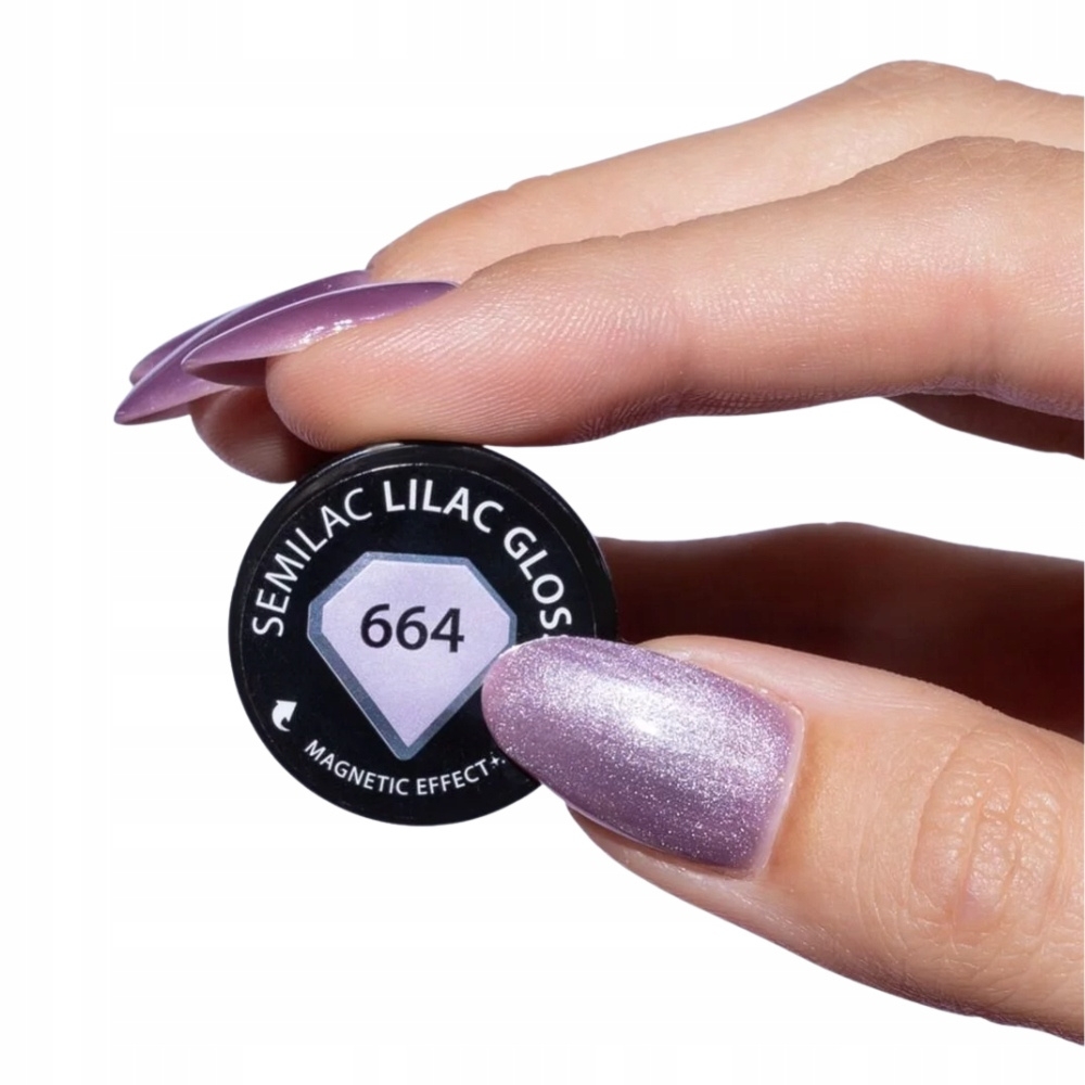 Semilac Lakier Hybrydowy Do Paznokci Cat Eye Lawenda 664 Lilac Gloss 7ml