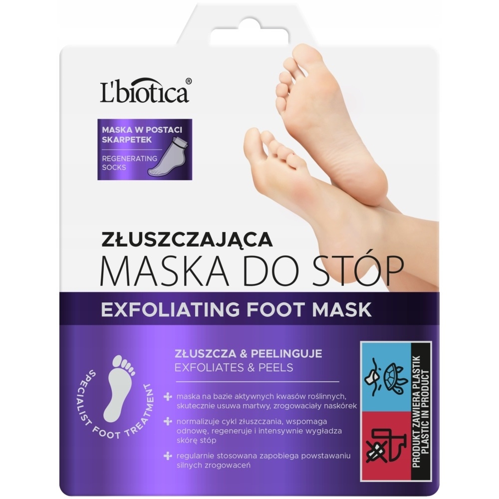 L’Biotica Maska Złuszczająca Peelingująca Do Stóp 2 Nasączone Skarpetki