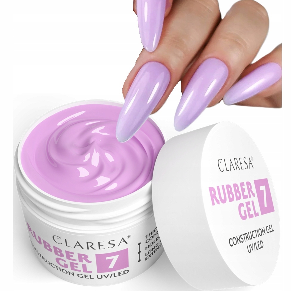 Claresa Rubber Gel Żel Konstrukcyjny Kauczukowy UV/LED 7 Lekki Fiolet 45g