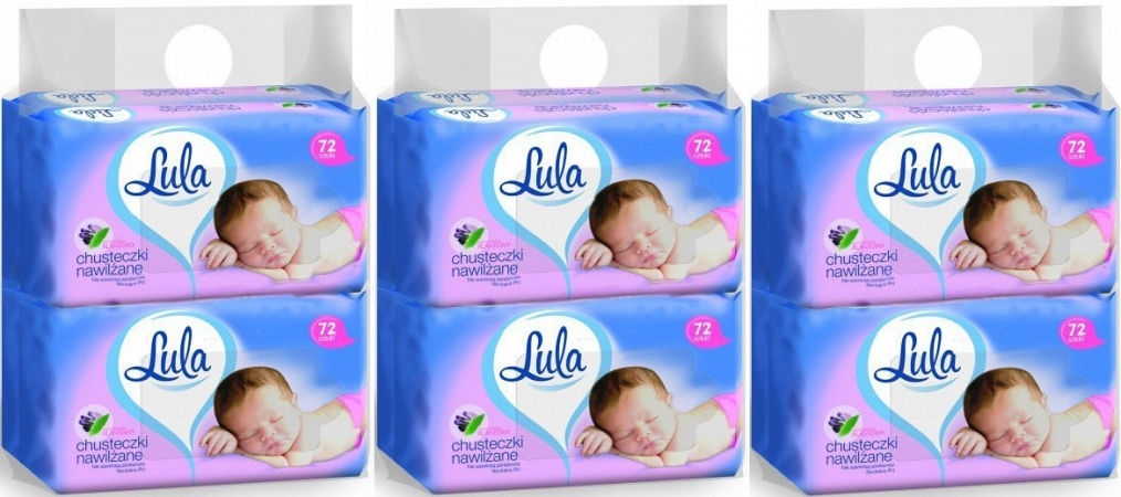 Lula Chusteczki Nawilżane Alantoina 72 sztuk x 12 opakowań
