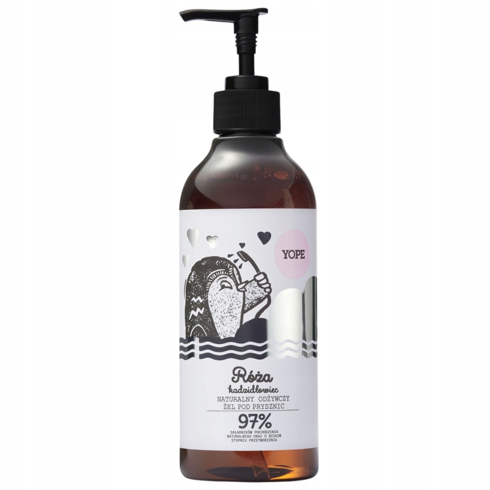 Yope Naturalny Żel Pod Prysznic Męski Damski Róża i Kadzidłowiec 400ml