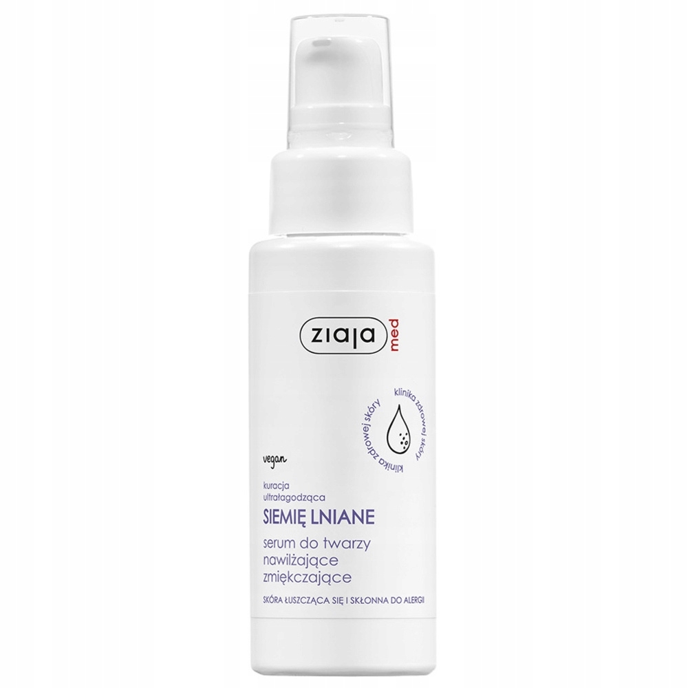 Ziaja Med Serum Do Twarzy Siemię Lniane Nawilżające Zmiękczające 50 ml