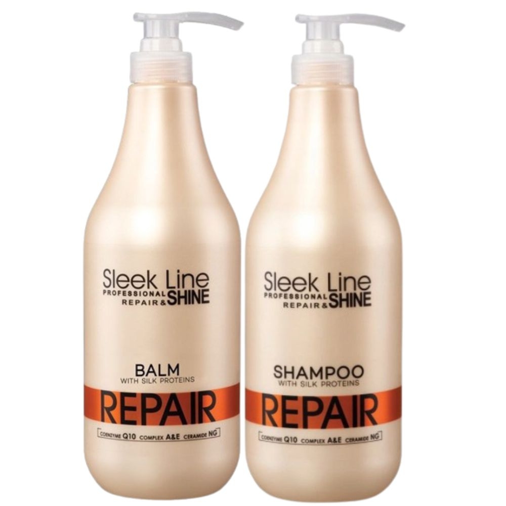 Stapiz Sleek Line  Repair Zestaw Szampon Odżywka 1L
