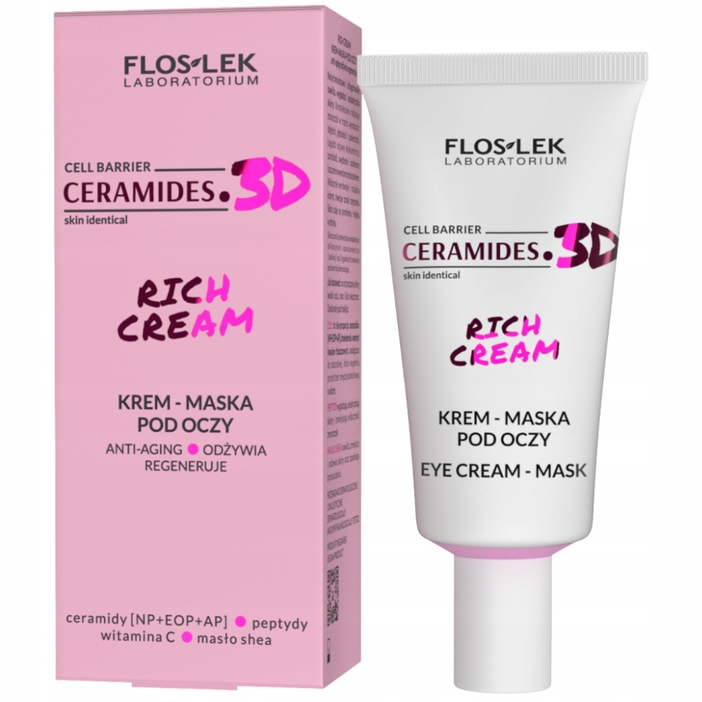 Floslek Ceramides 3D Rich Cream Regenerujący Krem Maska Pod Oczy 30ml