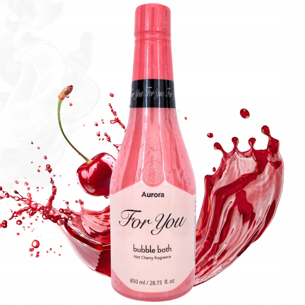 Aurora For You Hot Cherry Płyn Do Kąpieli Szampan Wiśniowy Prezent 850ml