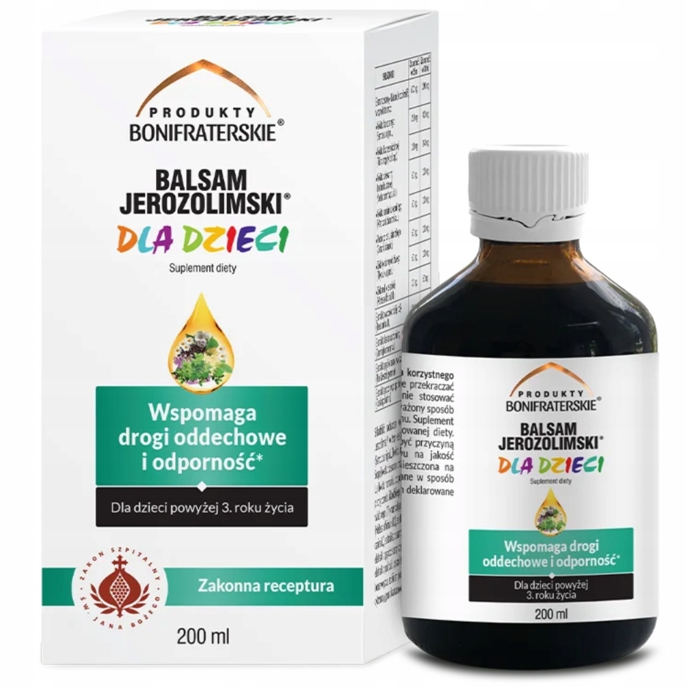 Bonifraterskie Balsam Jerozolimski Syrop Dla Dzieci 3+ Odporność 200ml