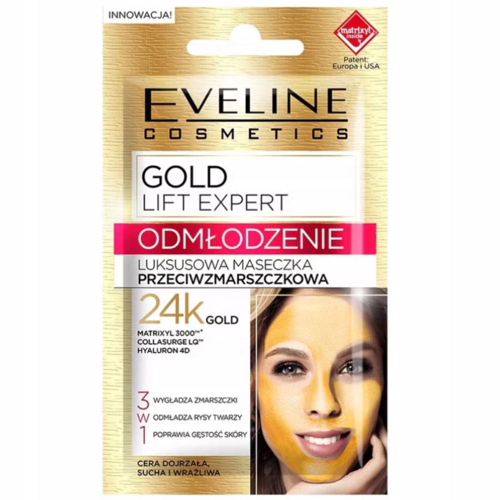 Eveline Gold Lift 24K Maseczka Do Twarzy Przeciwzmarszczkowa Odmłodzenie