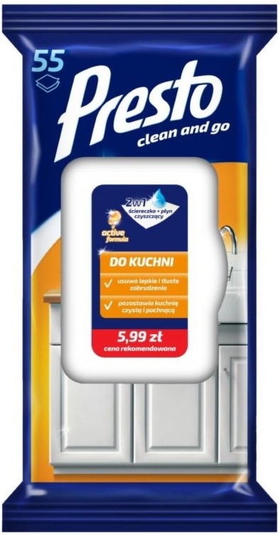 Presto Nawilżane Ściereczki Do Kuchni 55 Sztuk