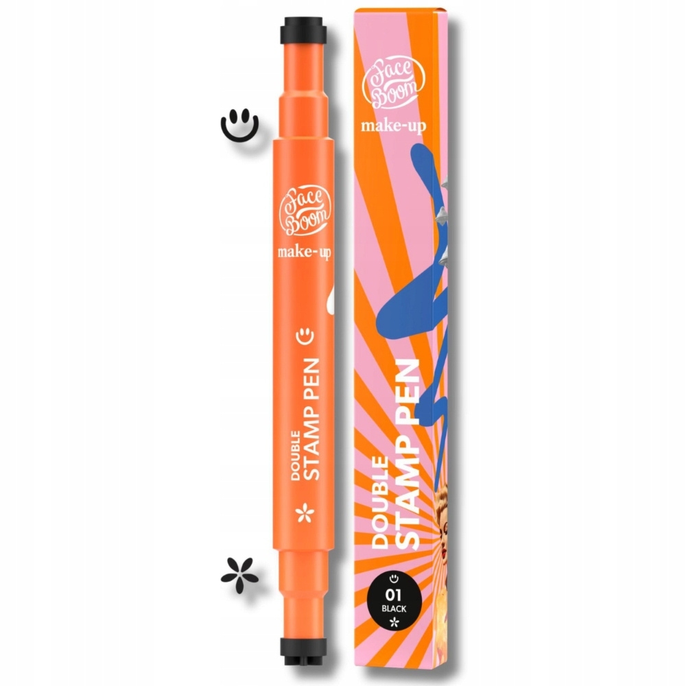 FaceBoom Double Stamp Pen Dwustronny Pisak Do Wykonywania Stempli Czarny 01