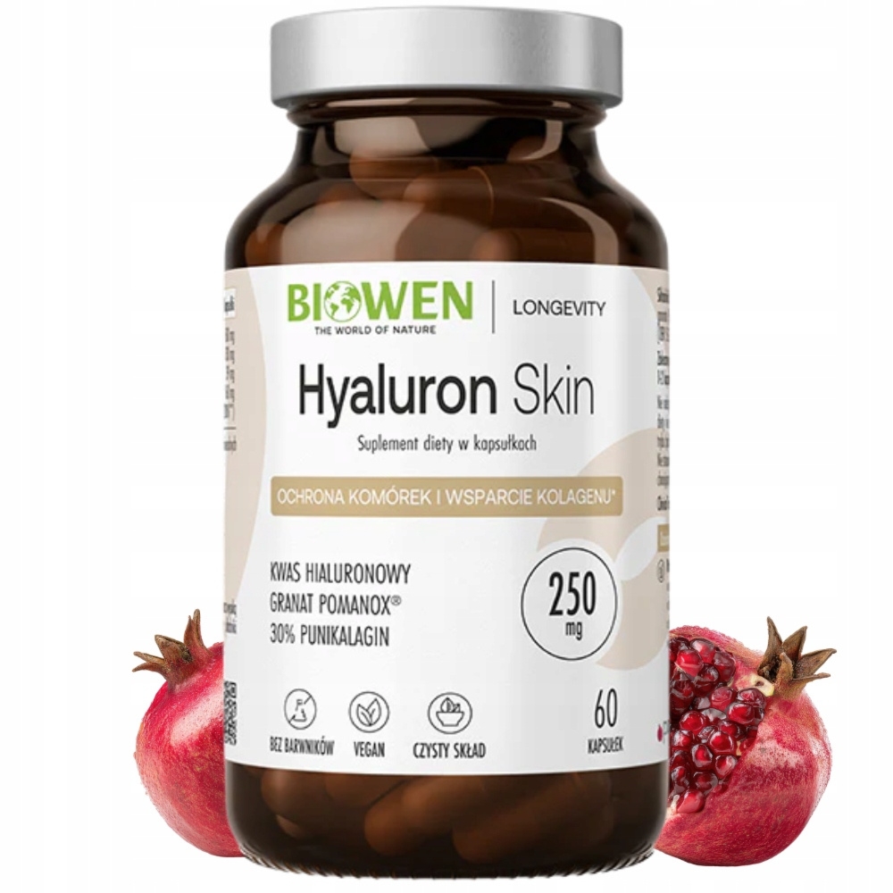 Biowen Hyaluron Skin 250mg z Kwasem Hialuronowym Wsparcie Kolagenu 60 Kaps
