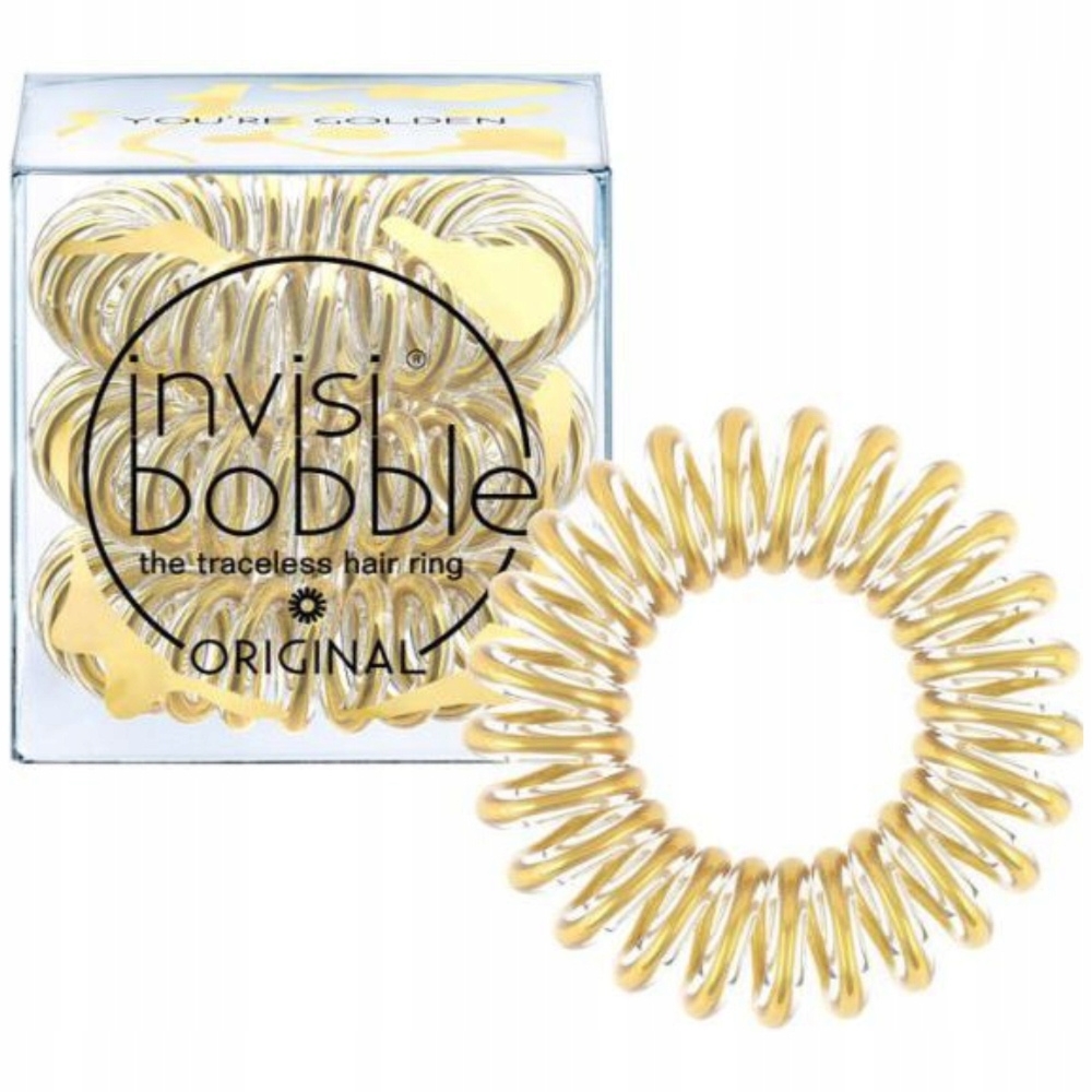 Invisibobble Gumki Do Włosów Sprężynki Jasne Złote You’re Golden 3 sztuki