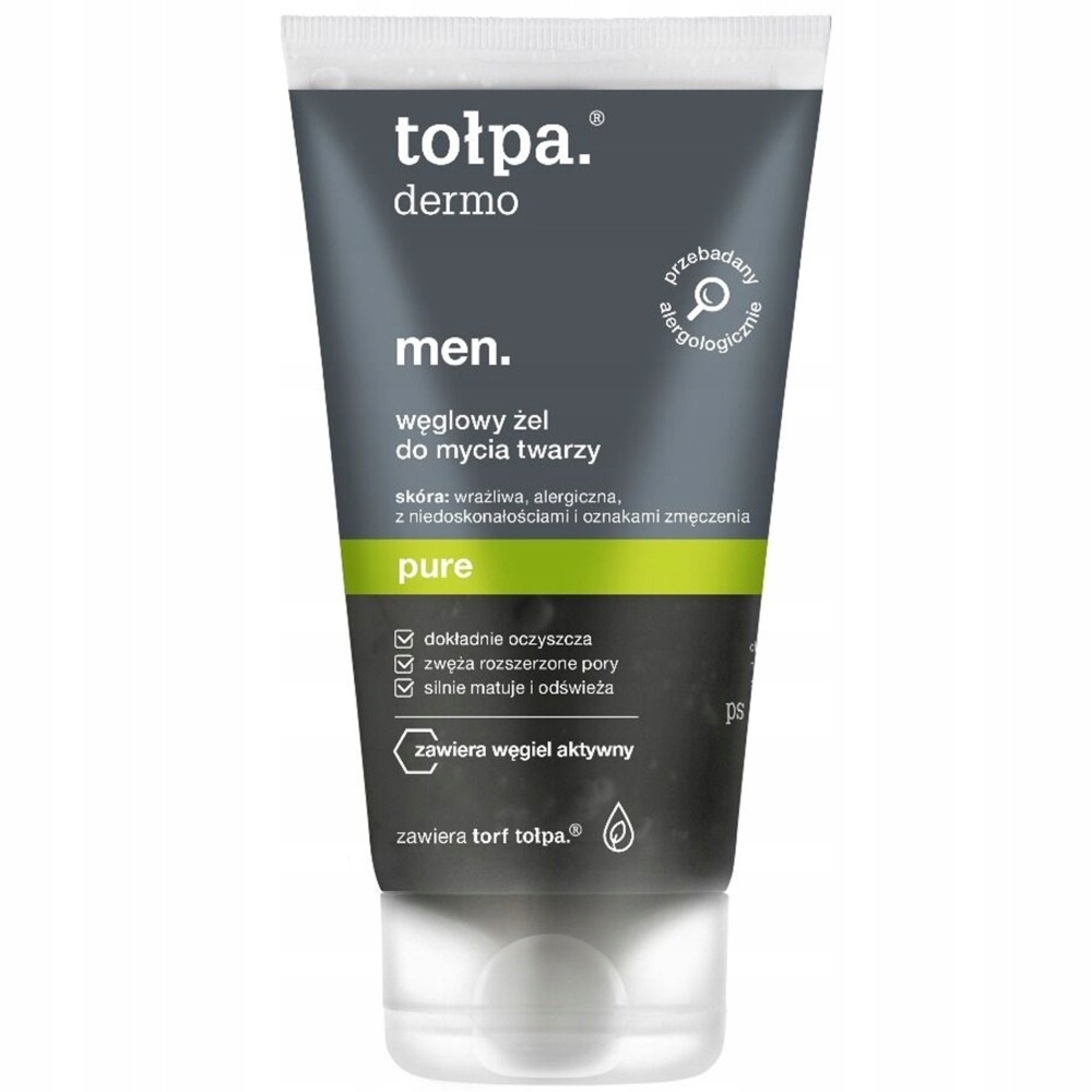 Tołpa Dermo Men Pure Węglowy Oczyszczający Żel Do Mycia Twarzy Męski 150ml