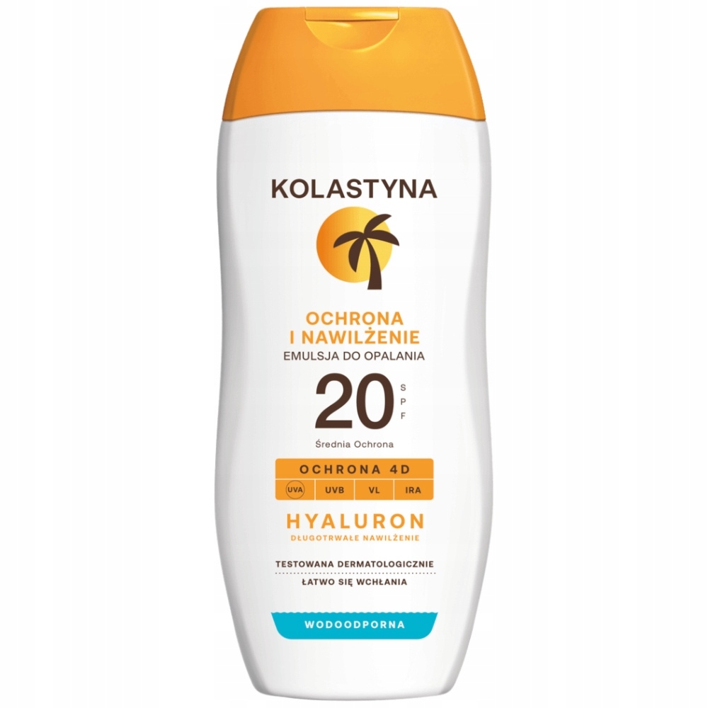 Kolastyna Hyaluron Wodoodporna Emulsja Do Opalania Ochronna 4D SPF 20 200ml