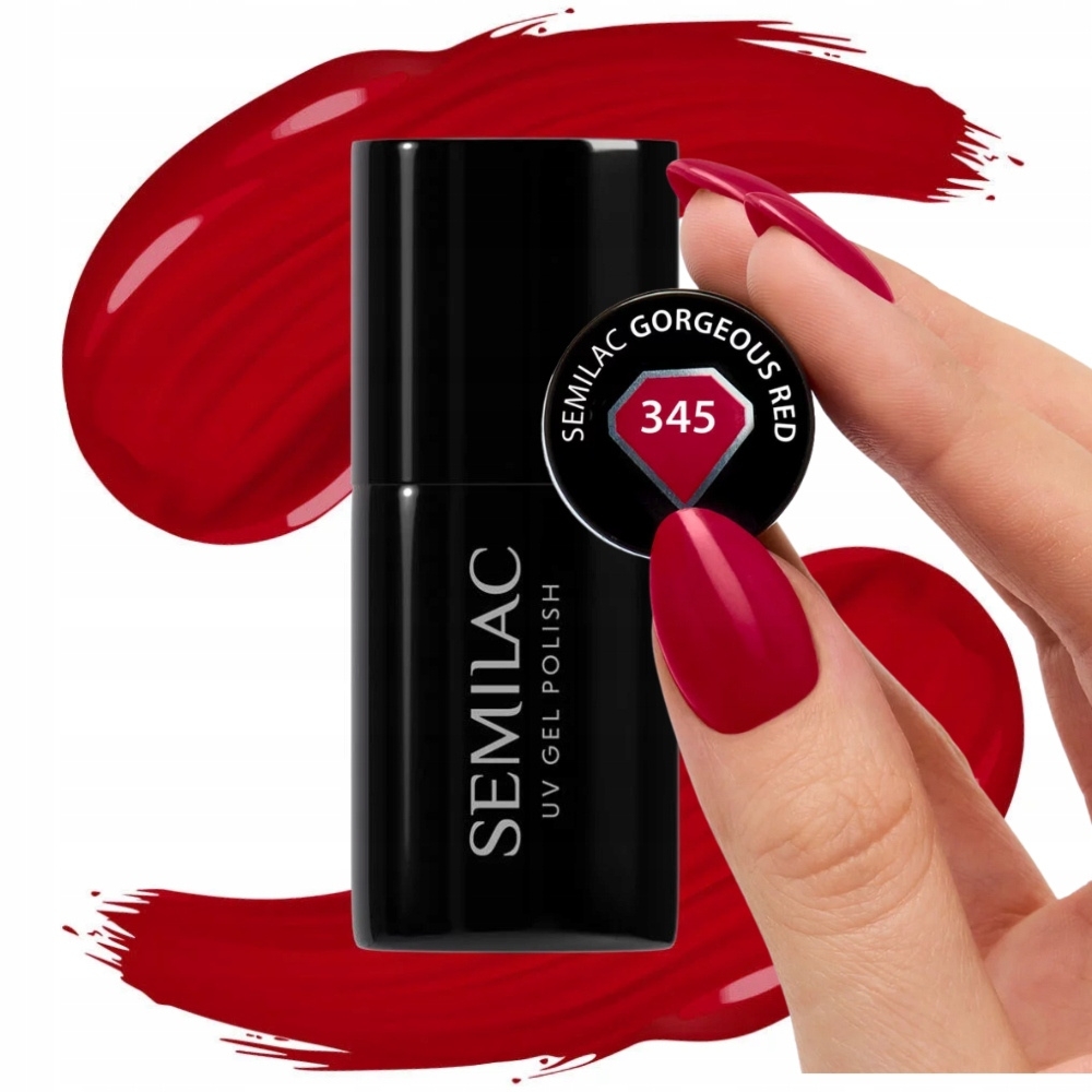 Semilac Lakier Hybrydowy Do Paznokci Gorgeous Red 345 Ciemny Czerwony 7ml