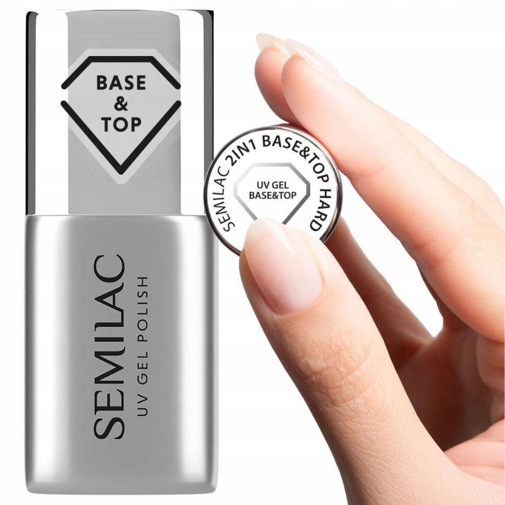 Semilac 2w1 Hard Baza i Top Do Paznokci Lakierów Hybrydowych Bezbarwny 7ml