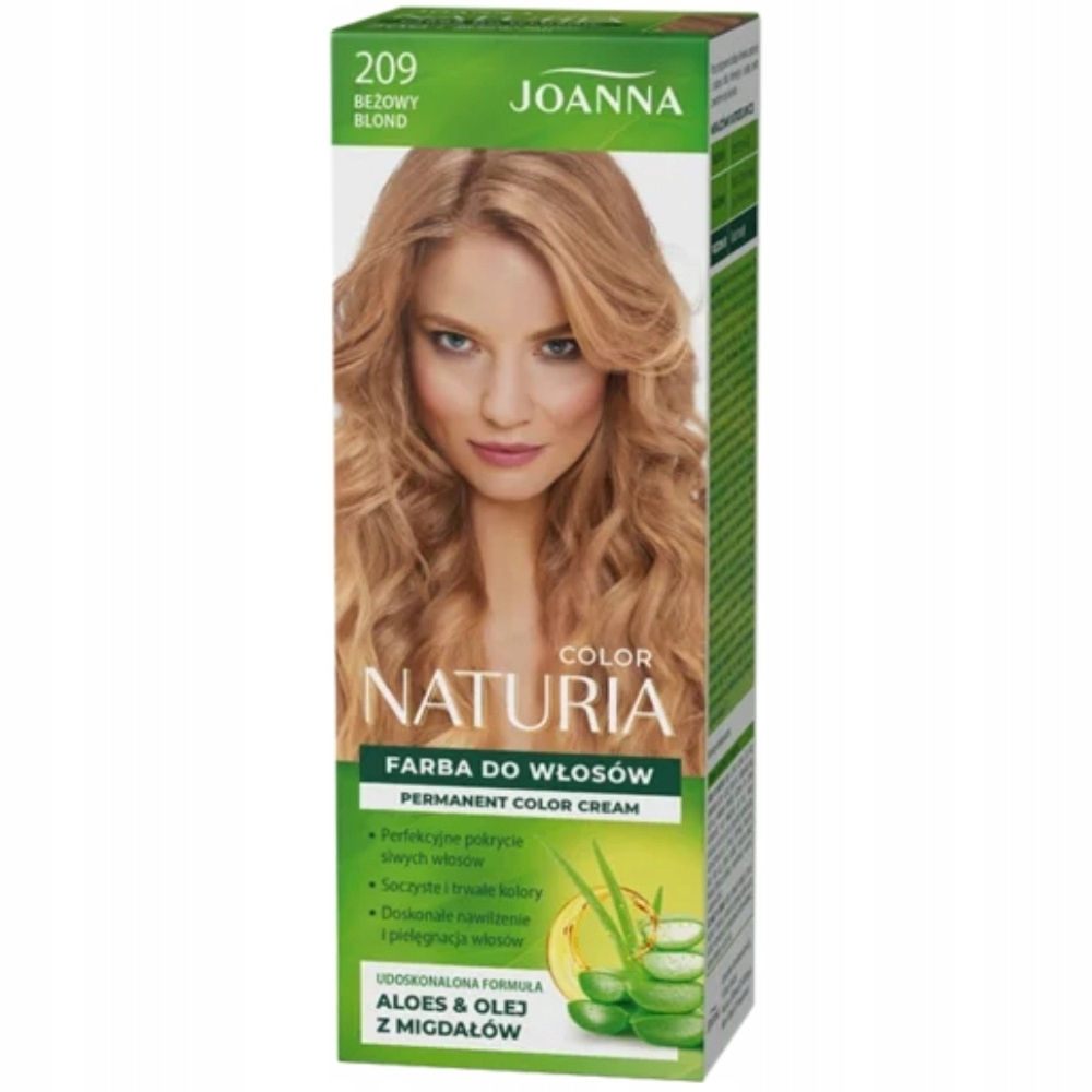 Joanna Naturia Color Trwała Farba Do Włosów z Aloesem 209 Beżowy Blond