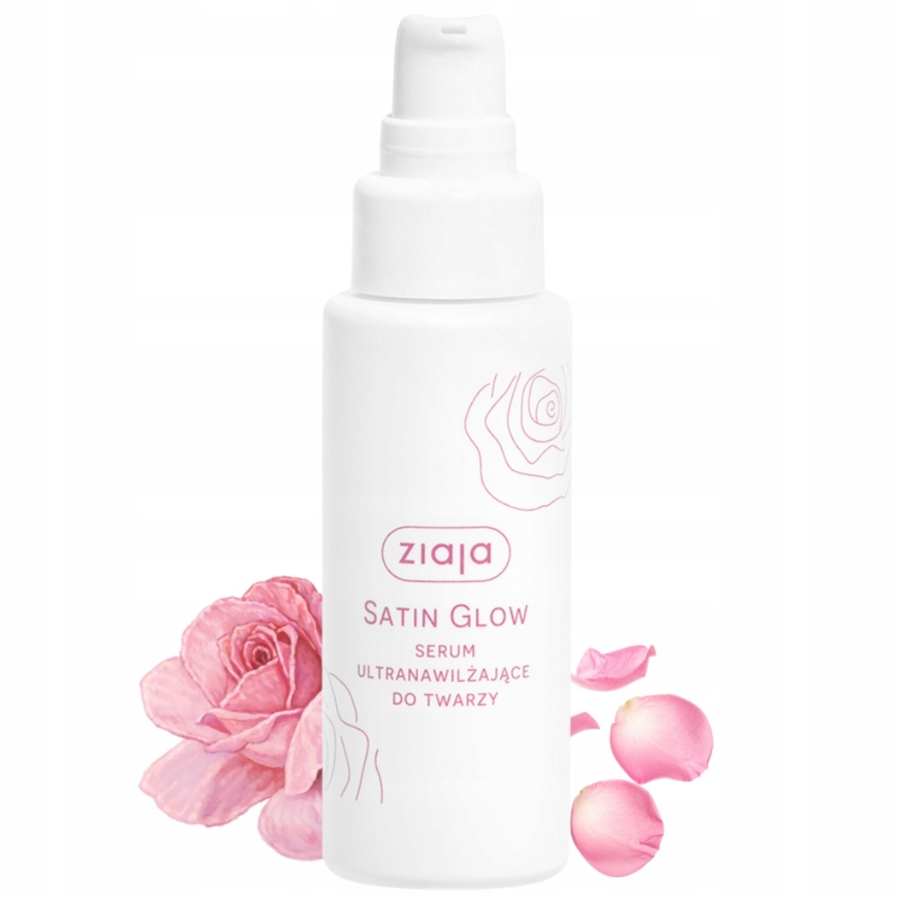 Ziaja Satin Glow Ultranawilżające Serum Do Twarzy Płatki Róży CICA 50ml