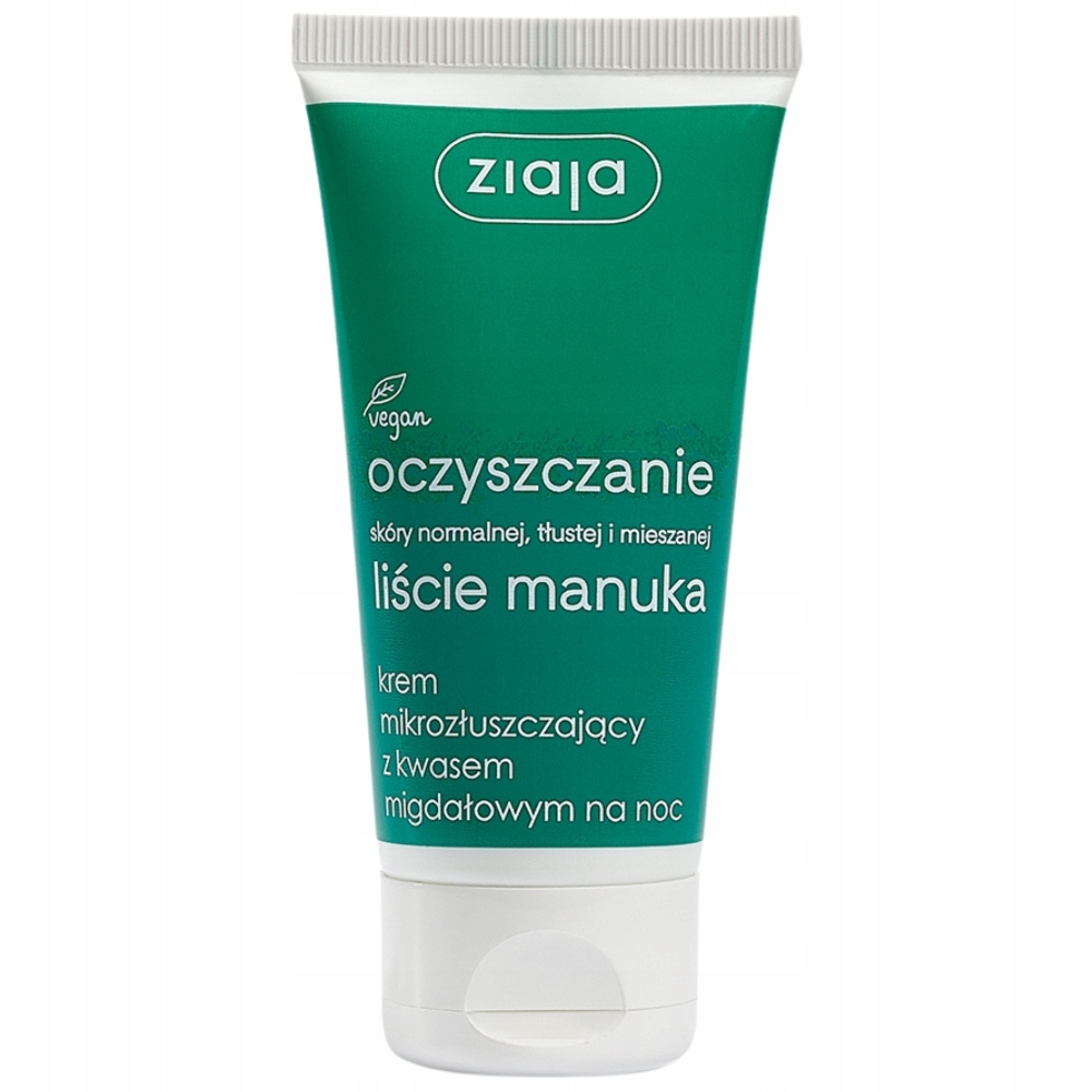 Ziaja Liście Manuka Mikrozłuszczający Krem Do Twarzy Na Noc Trądzik 50ml