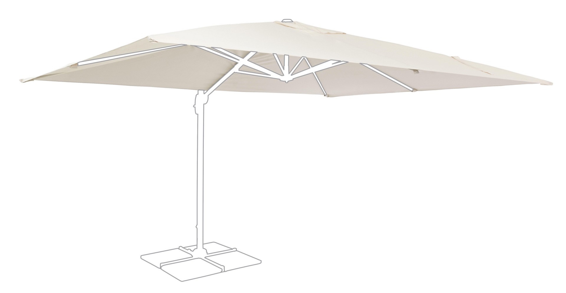 Poszycie do parasola DALLAS DALLAS naturalne 400x300 z poliamidu Bizzotto