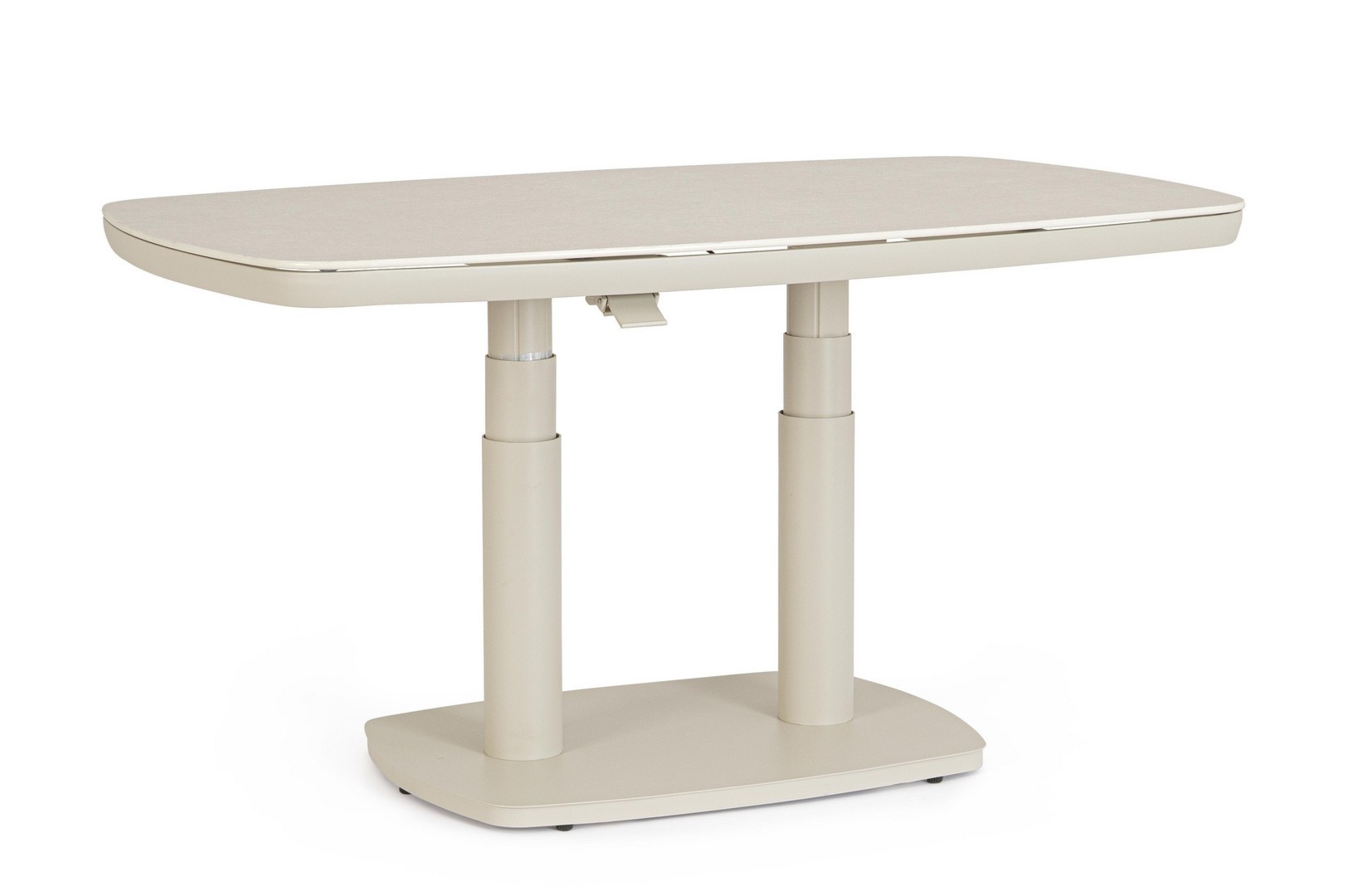 Stół z regulacją wysokości TALETE 135x83 aluminiowy z blatem ze spieku kwarcowego Bizzotto