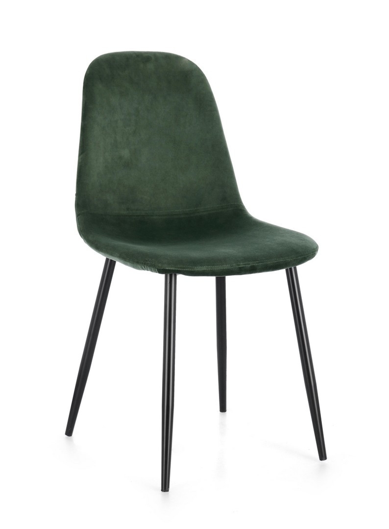 Krzesło Irelia ciemnozielone 52,5x42,5x90cm welur PET PU stal Bizzotto