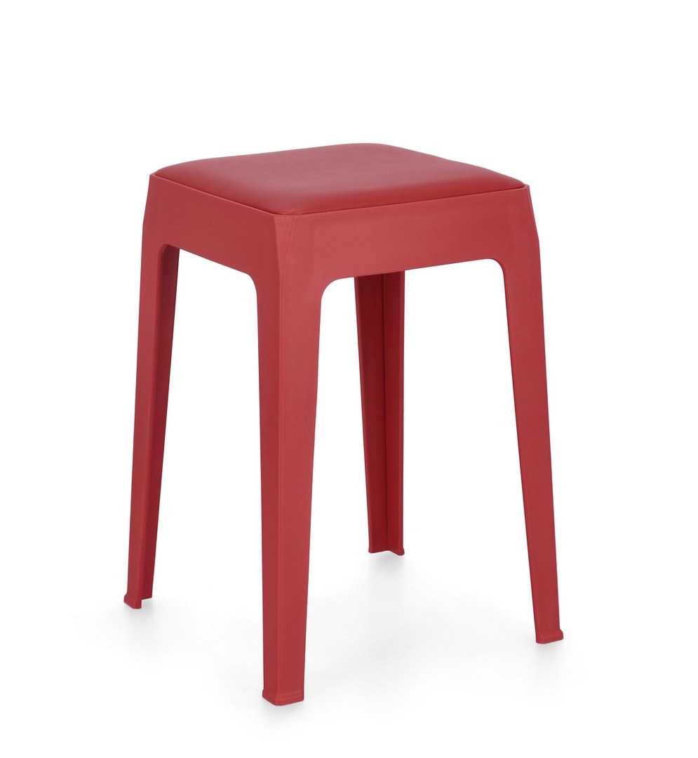 Taboret Bunny czerwone 33x33x47cm polipropylen PU Bizzotto