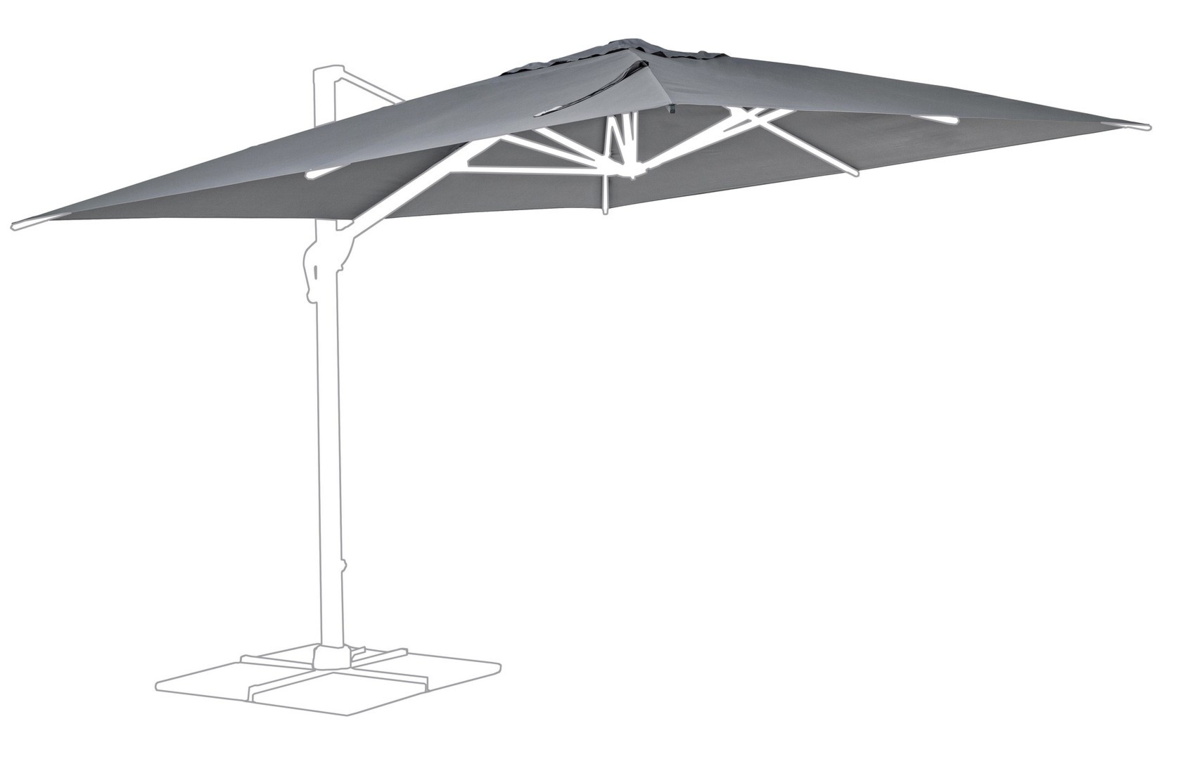 Poszycie do parasola INES INES ciemno-szary 400x300 z poliamidu Bizzotto