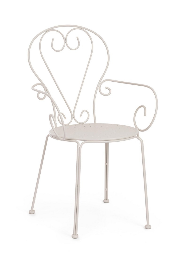 Krzesło ogrodowe ETIENNE jasnoszare 49x49 stalowe Bizzotto