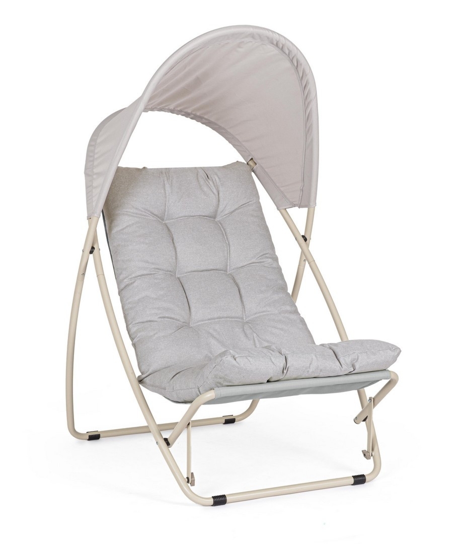 Fotel ogrodowy z daszkiem TAITO 113x86 stalowy Bizzotto