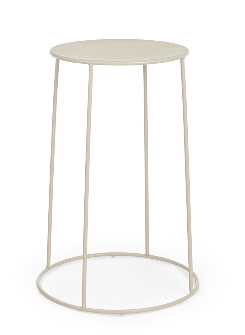 Stolik kawowy ASUTIN kremowy Ø35 stalowy Bizzotto