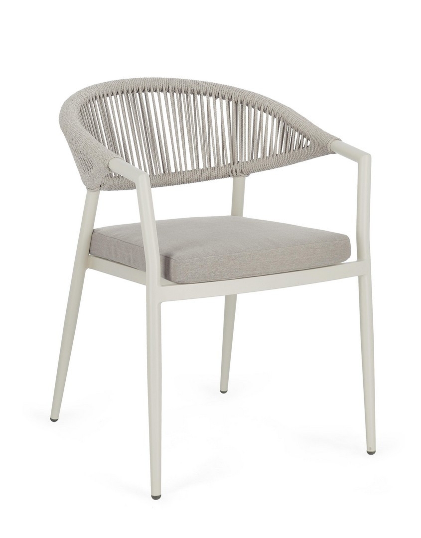 Krzesło ogrodowe MILLOR kremowe 57x61 aluminiowe Bizzotto