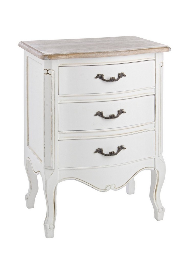 Komoda Justine biała 50x35x66cm paulownia MDF stal Bizzotto