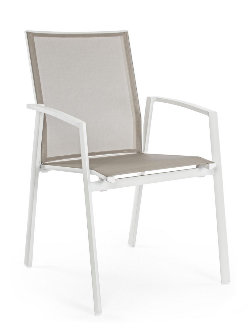 Krzesło ogrodowe CRUISE białe 57x57 aluminiowe Bizzotto