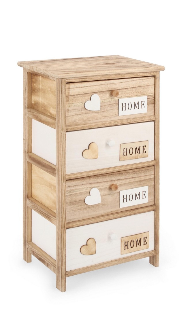 Komoda Emotions naturalne drewno 40x29x73 cm drewno paulowniowe Bizzotto