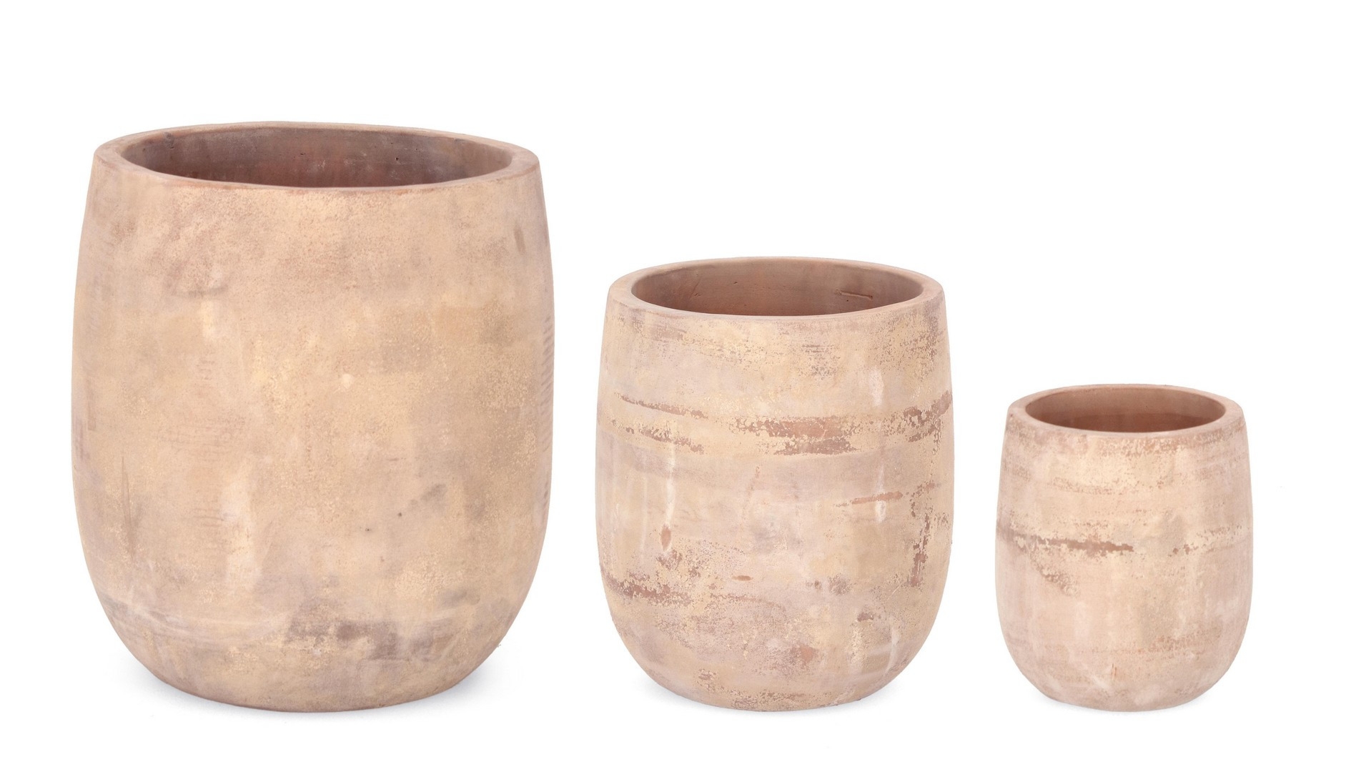Zestaw donic ogrodowych MINH terakota Ø37,Ø29,Ø20 z terakoty Bizzotto