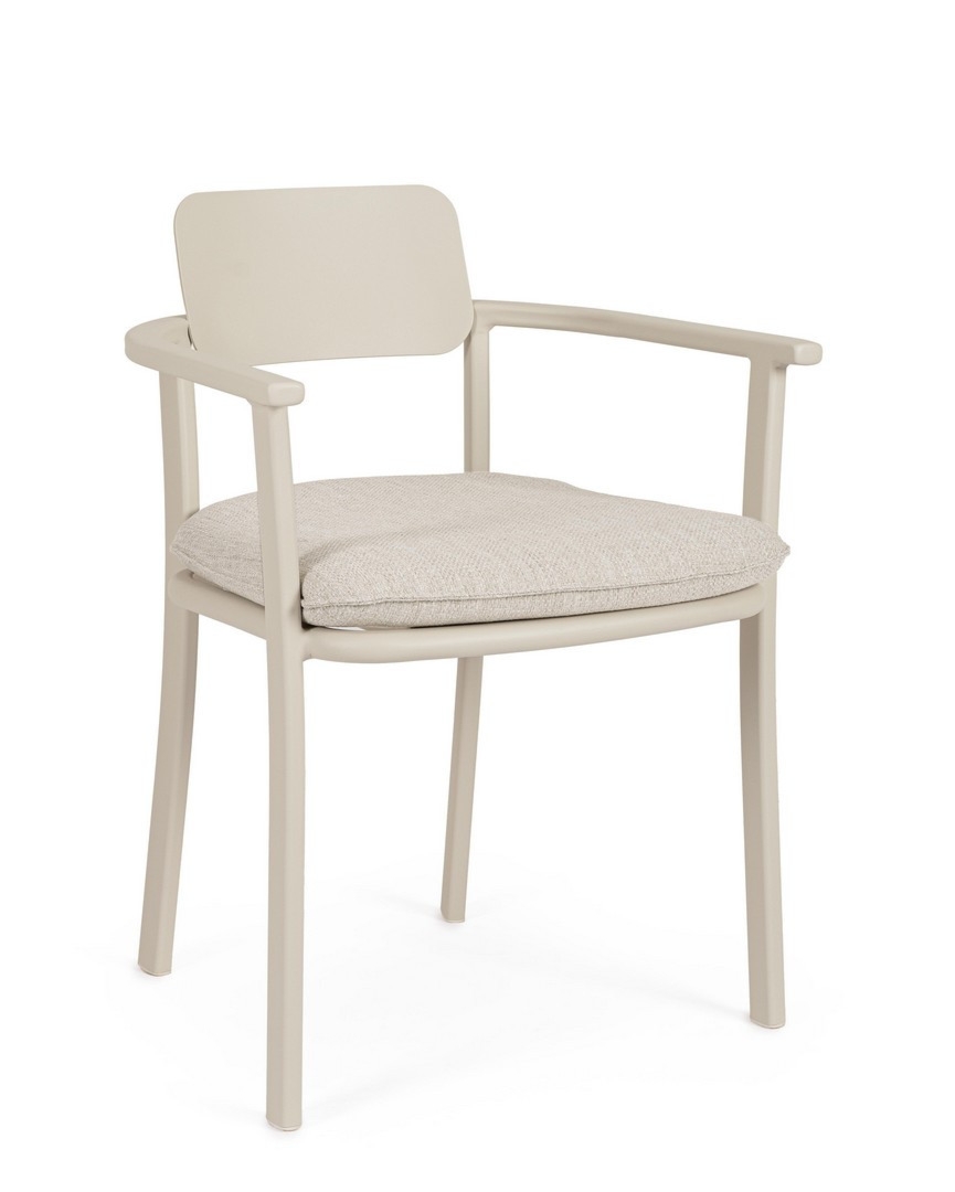 Krzesło ogrodowe MAKENA piaskowe 56x53 aluminiowe Bizzotto