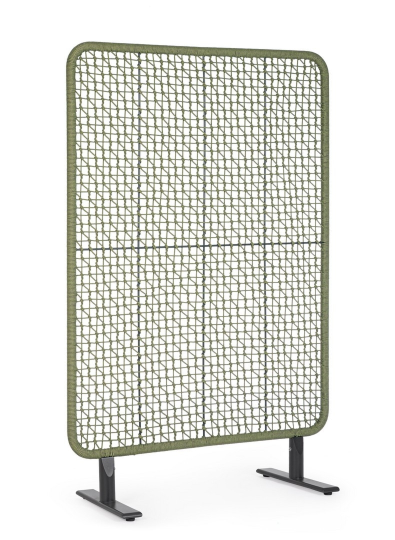 Parawan ogrodowy BABILO antracytowy / zielony 120x50 aluminium lina olefinowa Bizzotto