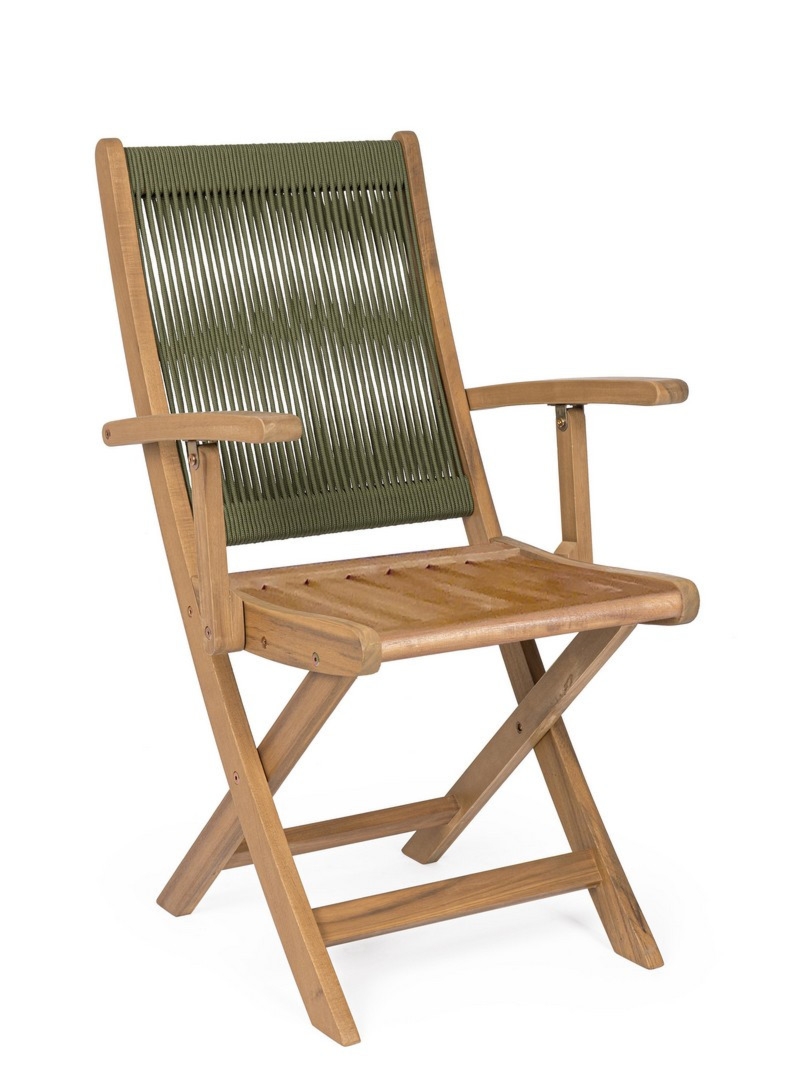 Krzesło ogrodowe DANUBIO oliwkowe 51.5x61 drewno akacjowe Bizzotto