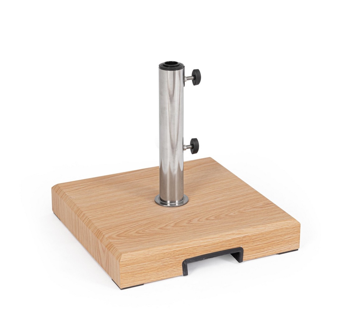 Podstawa do parasola z nogą centralną MIRAL naturalna 40x40 betonowa z efektem drewna Bizzotto