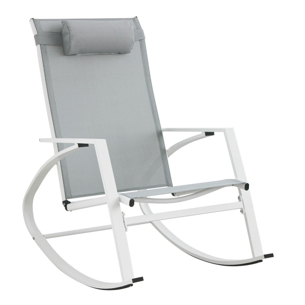 Fotel bujany ogrodowy DEMID biały 60.5x107 stalowy Bizzotto