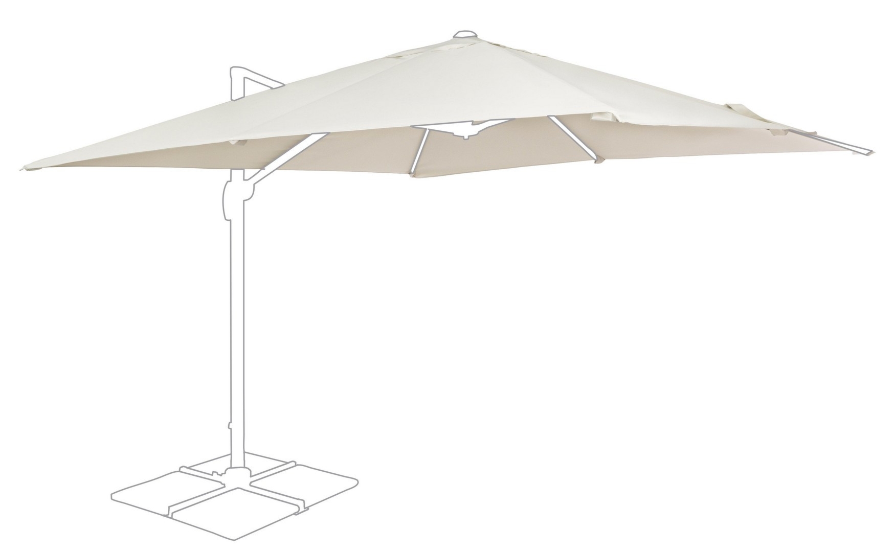 Poszycie do parasola DALLAS DALLAS naturalne 300x300 z poliamidu Bizzotto