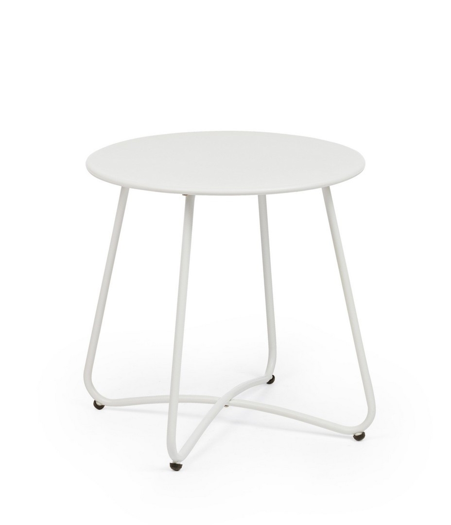 Stolik kawowy AUSTIN biały Ø45 stalowy Bizzotto