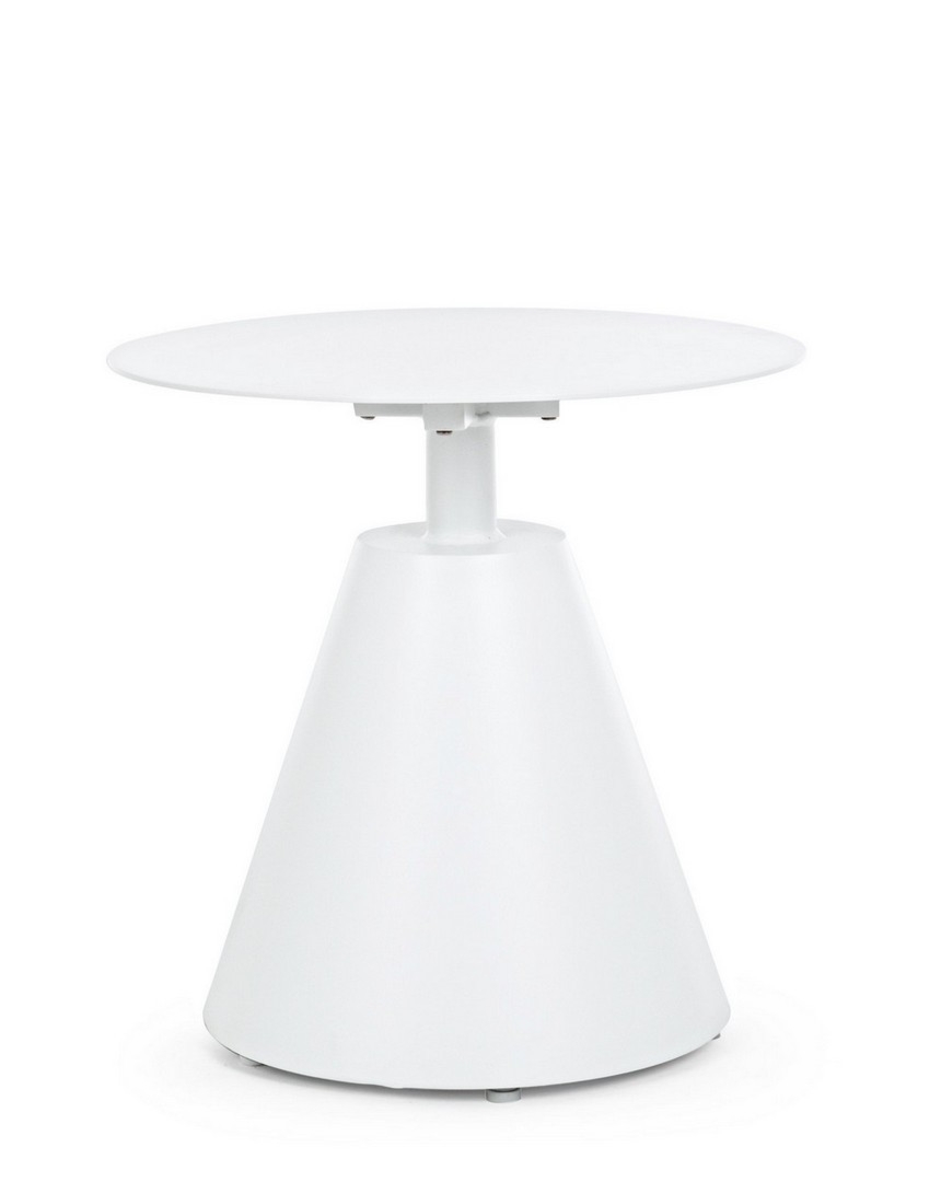 Stolik kawowy okrągły ALOHA biały Ø50 aluminiowy Bizzotto