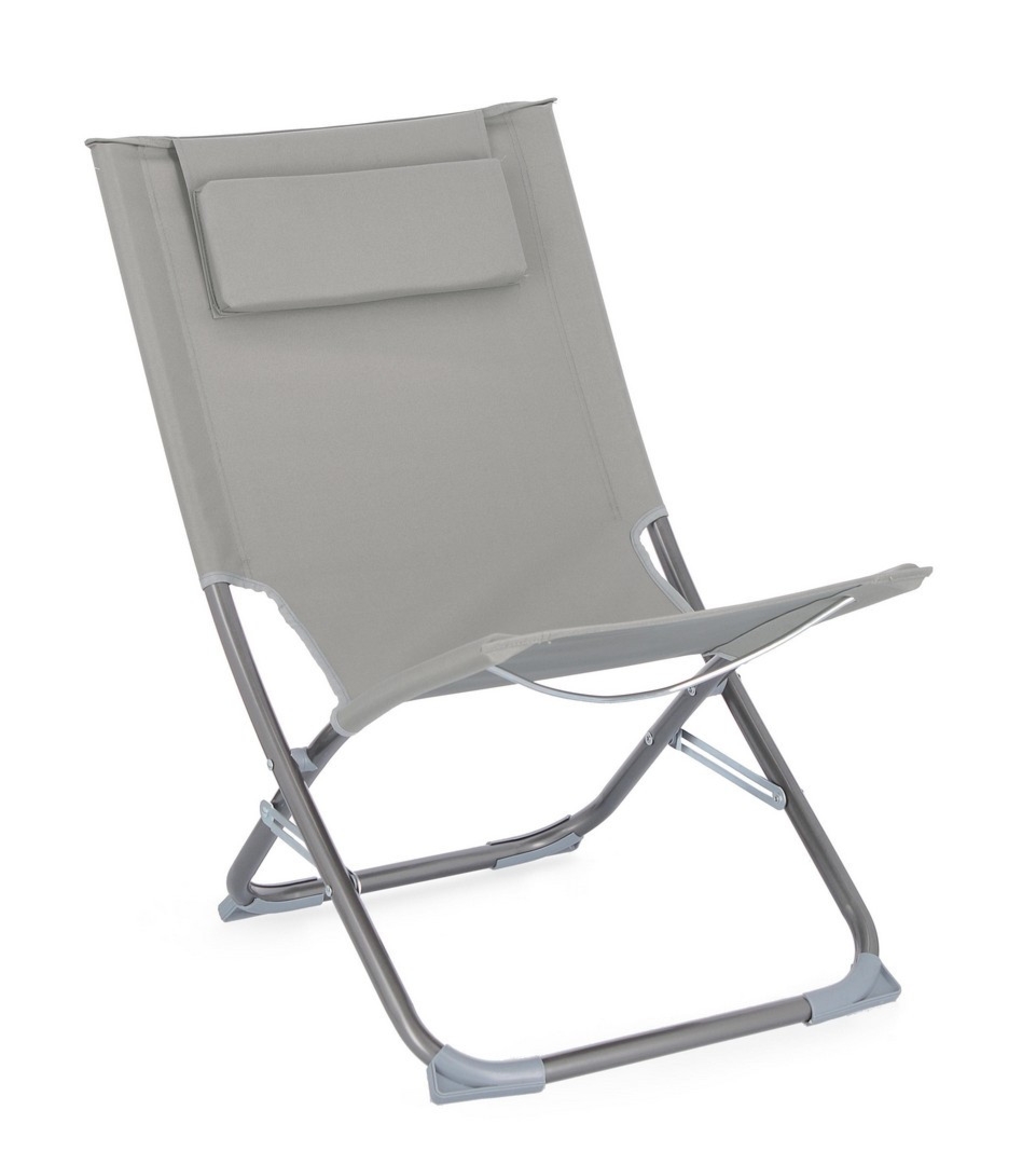 Fotel kempingowy OCEAN szary 48x68 stalowy Bizzotto