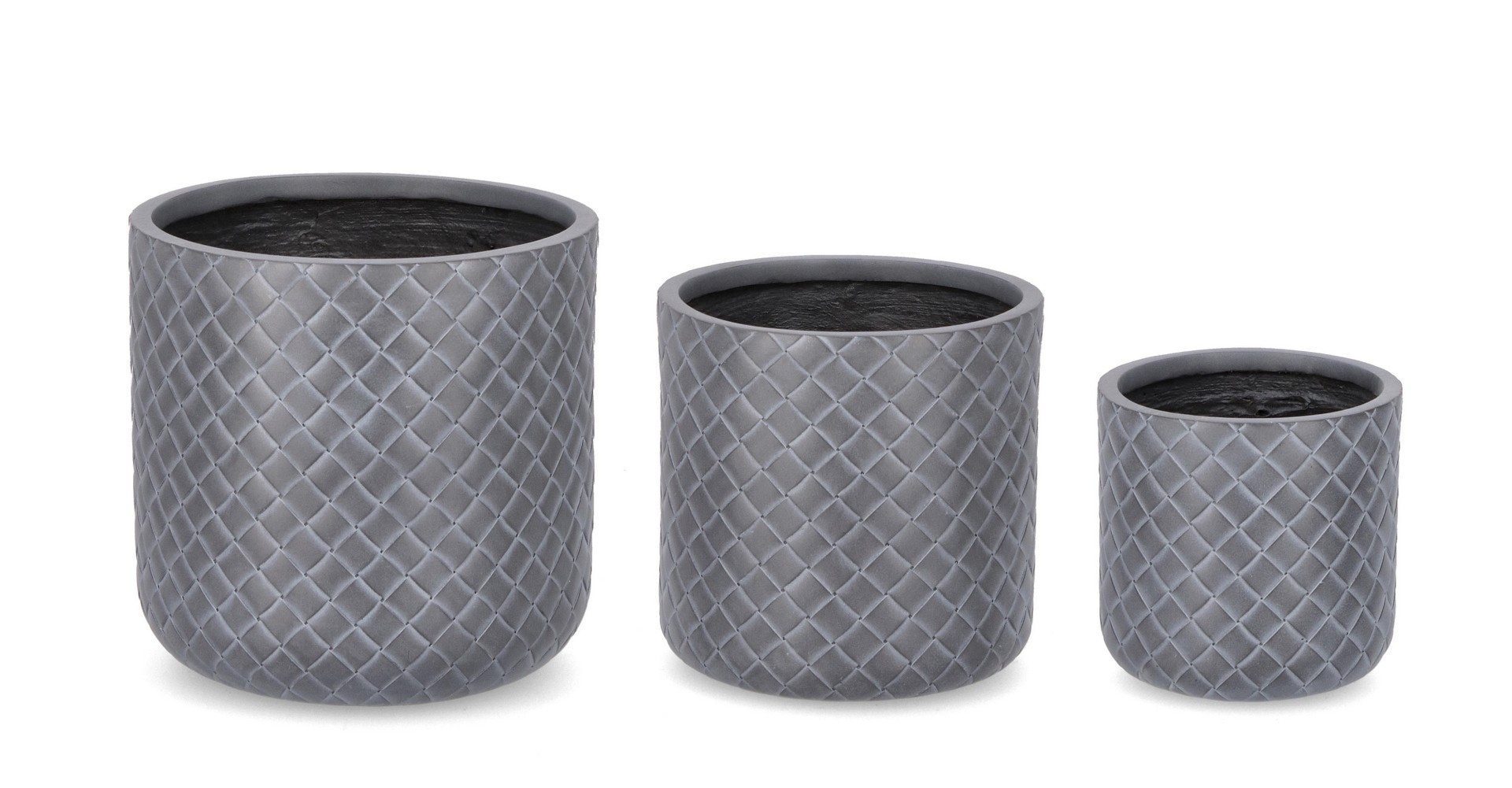 Zestaw donic ogrodowych PHOMBUS antracytowy Ø24,Ø30,Ø36 z włókna szklanego i gliny Bizzotto