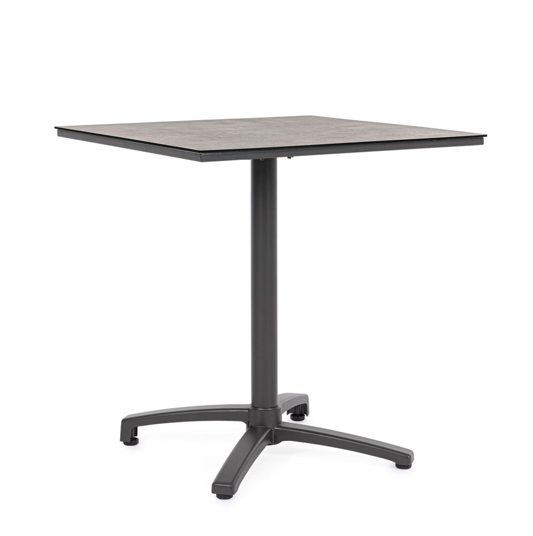 Stolik restauracyjny CLARET czarny 70x70 alumniowy z blatem z HPL Bizzotto