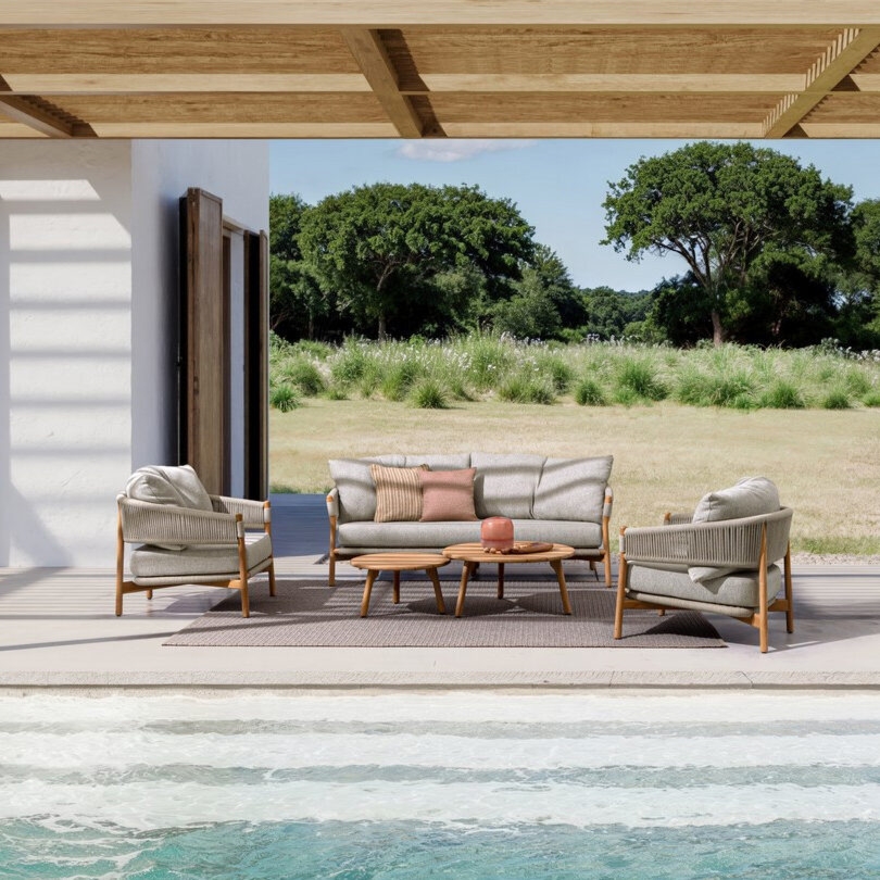 Luksusowy zestaw GARITA z drewna teak Bizzotto