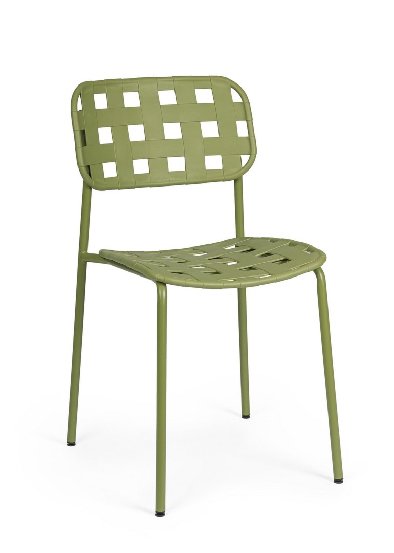 Krzesło ogrodowe CLOVER zielone 52x40 stalowe Bizzotto