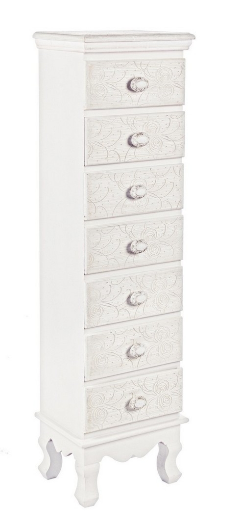 Komoda Clorine biała 29x23x112,5cm MDF Bizzotto